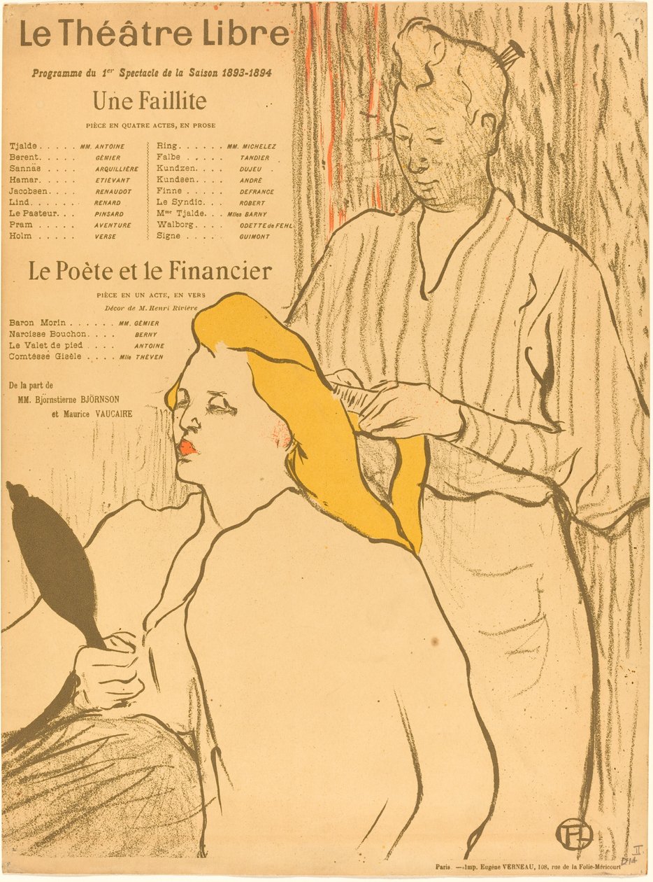 Fryzjer - Program dla Teatru Wolnego autorstwa Henri de Toulouse Lautrec