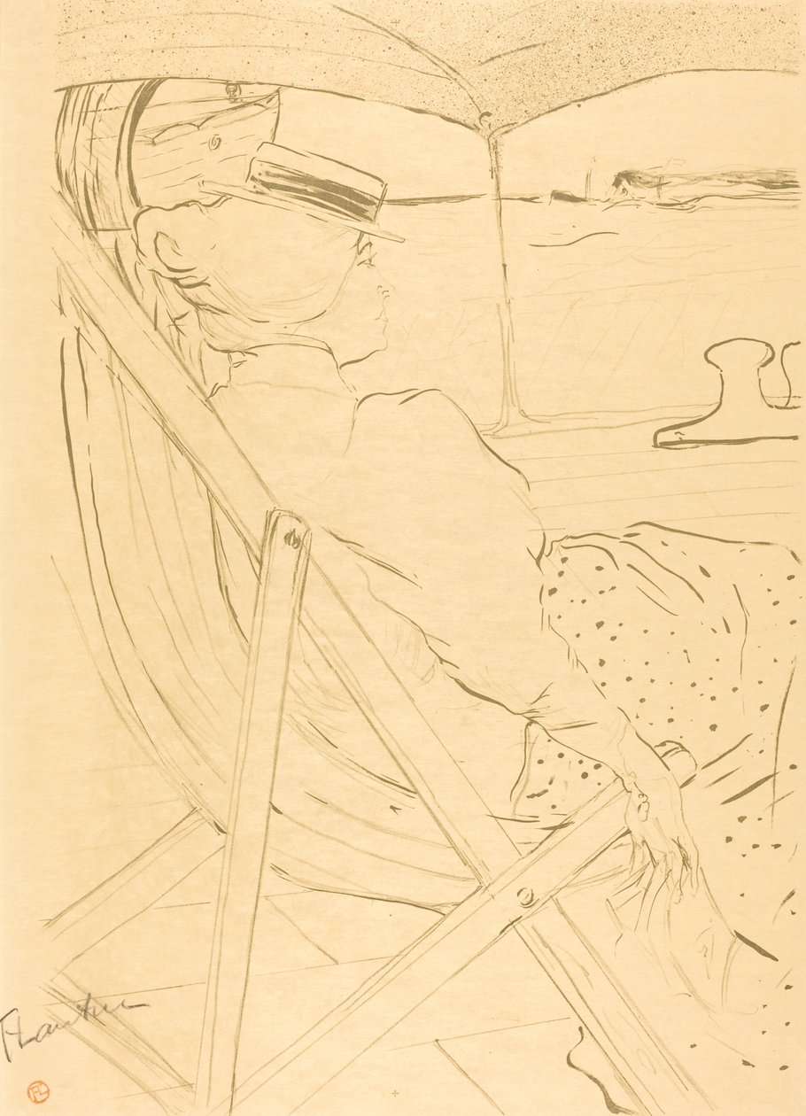 Pasażer z kabiny 54 - Żeglowanie na jachcie autorstwa Henri de Toulouse Lautrec