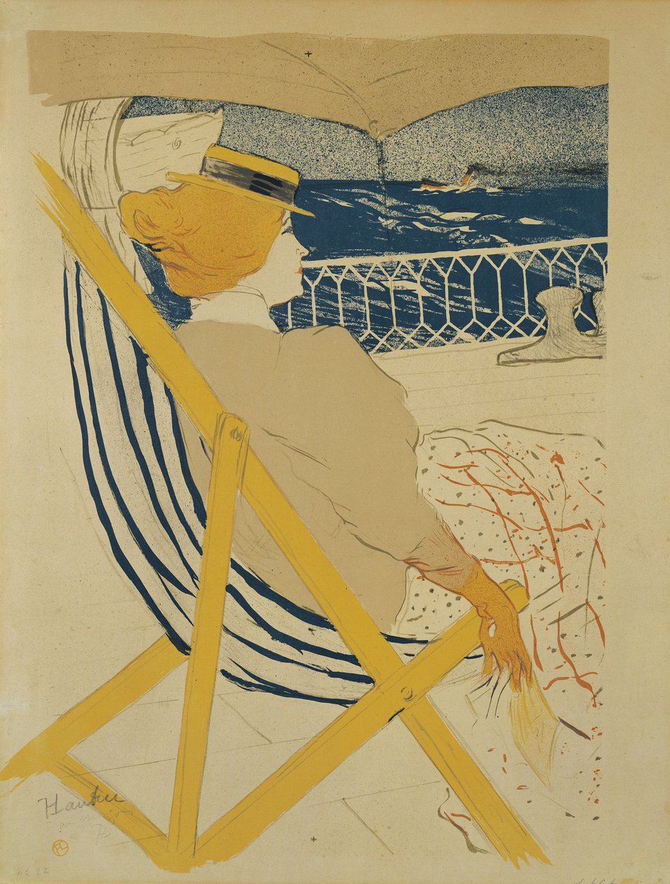 Pasażer w kabinie 54 - Jachtowanie, 1895 autorstwa Henri de Toulouse Lautrec