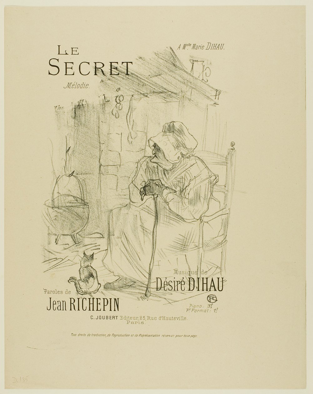 Sekret, z Melodii Désiré Dihau autorstwa Henri de Toulouse Lautrec