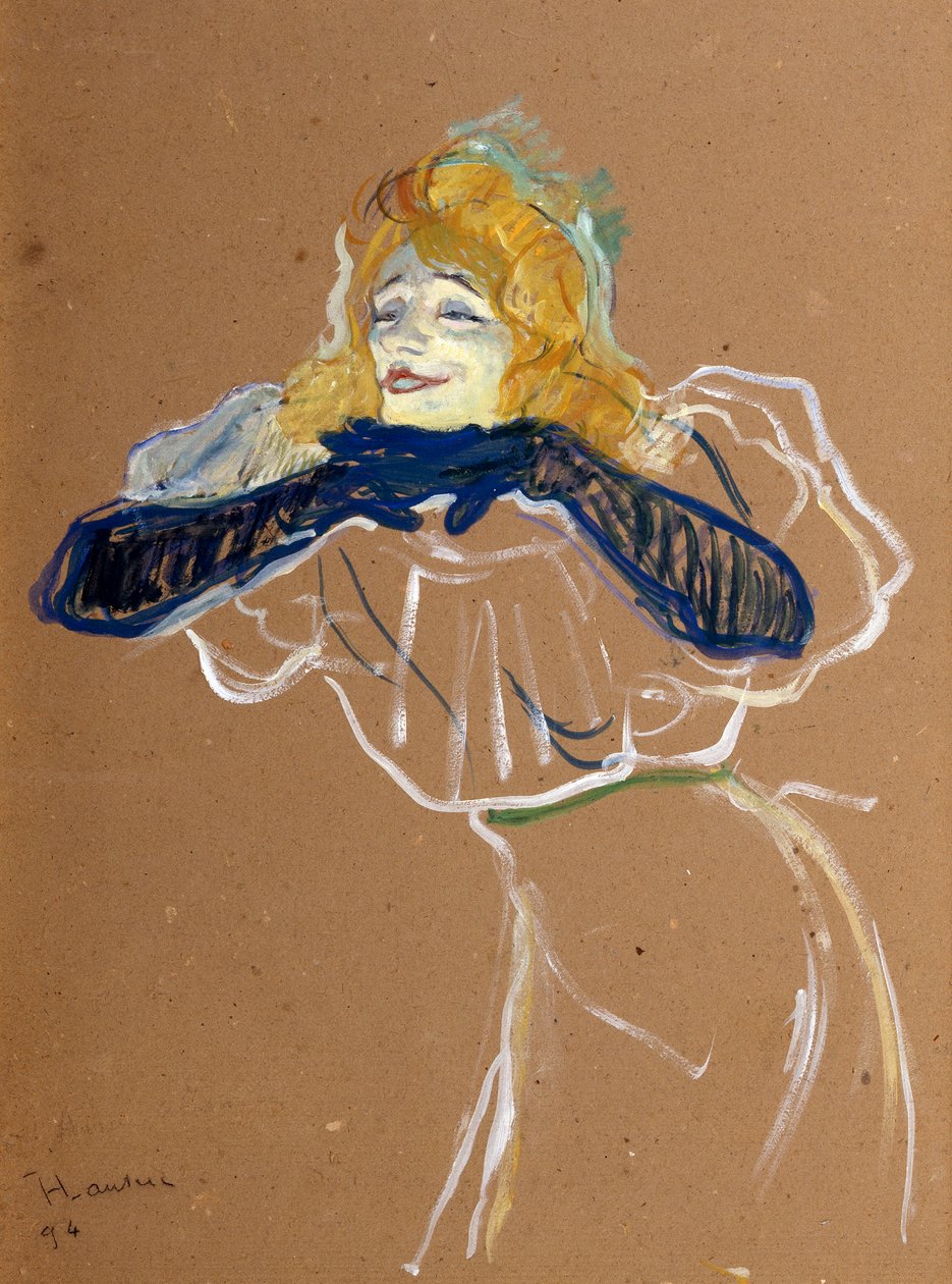 Piosenkarka Yvette Guilbert, 1894. autorstwa Henri de Toulouse Lautrec