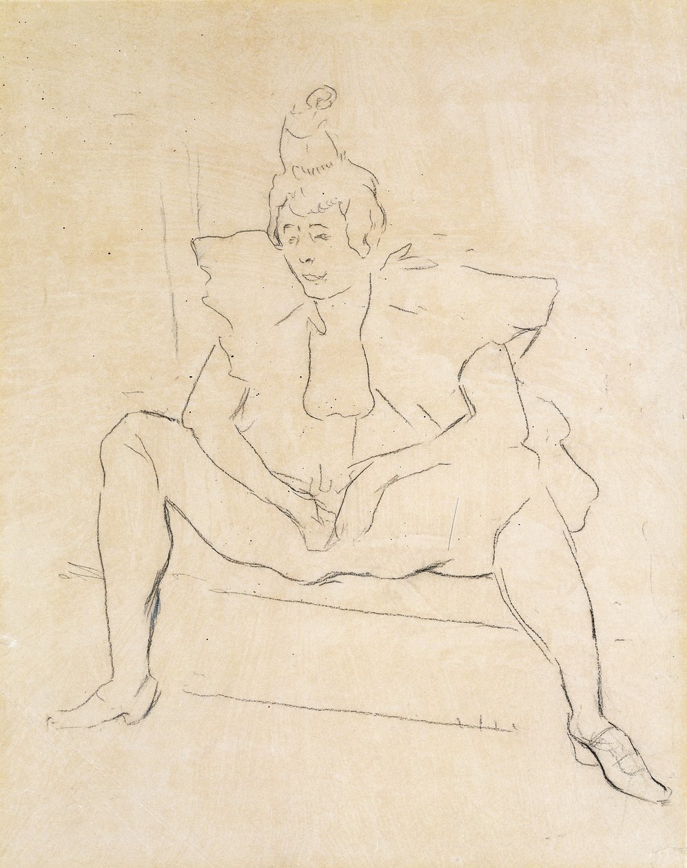 Siedzący Klaun; La Clownesse Assise autorstwa Henri de Toulouse Lautrec