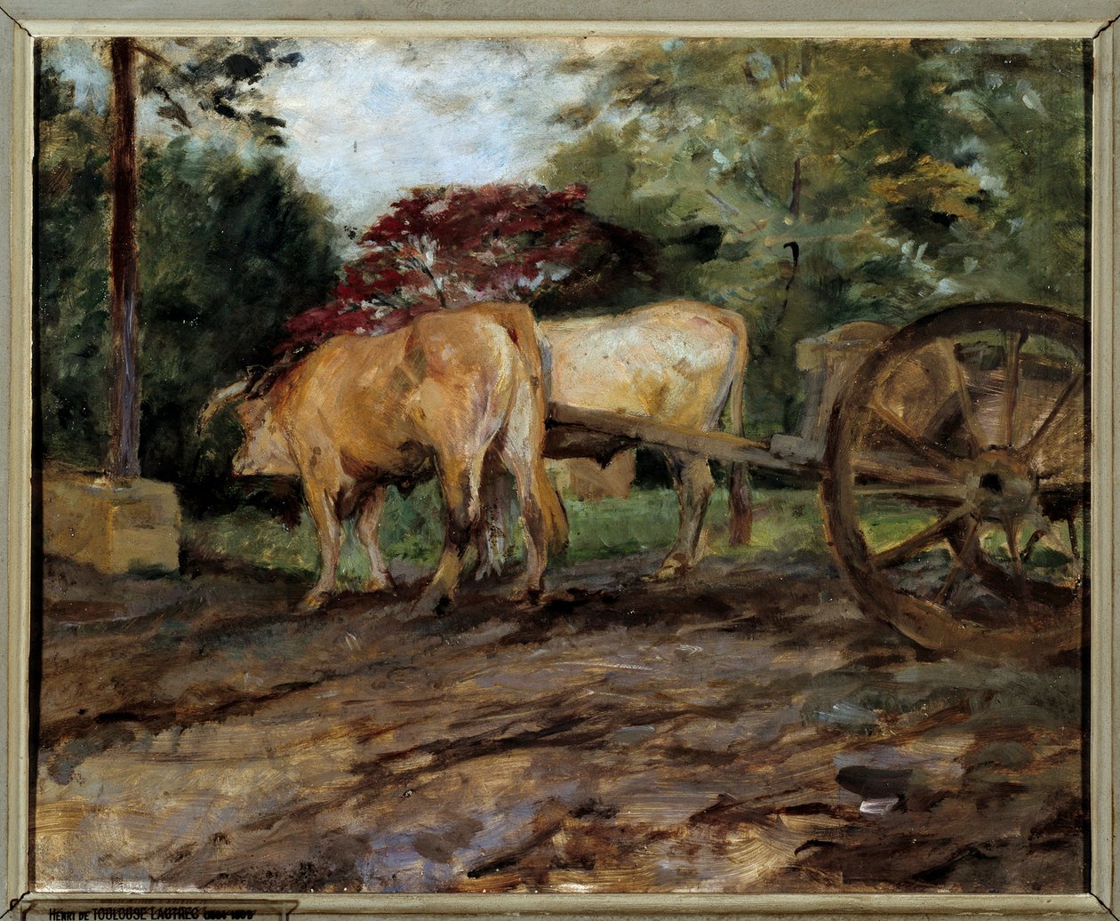 Woły pod jarzmem Obraz Henri de Toulouse Lautrec (1864-1901) XIX-wieczne Bordeaux, Musee des Beaux Arts autorstwa Henri de Toulouse Lautrec