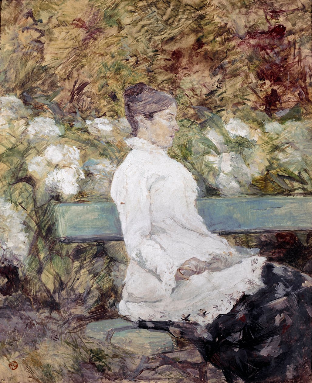 Matka malarza w ogrodzie. Obraz Henri de Toulouse-Lautrec (Toulouse Lautrec autorstwa Henri de Toulouse Lautrec