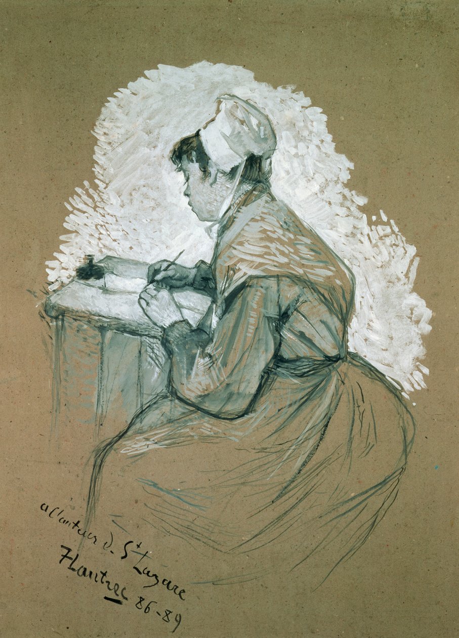 Lazare, 1886-89", możliwe studium do rysunku opublikowanego w "Le Mirliton", obecnie w Bibliotheque Nationale, Paryż (ołówek i gwasz) autorstwa Henri de Toulouse Lautrec