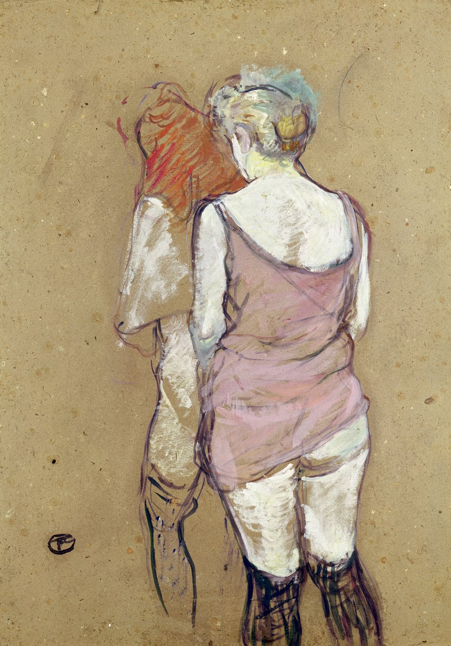 Dwie półnagie kobiety w Maison de la Rue des Moulins autorstwa Henri de Toulouse Lautrec