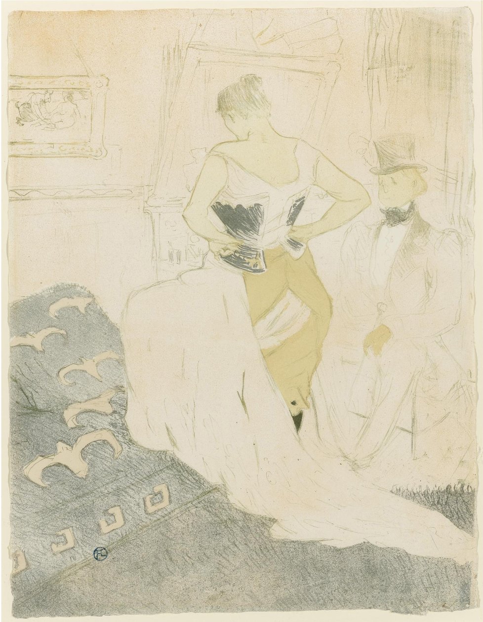 Kobieta poprawiająca gorset, 1896 autorstwa Henri de Toulouse Lautrec