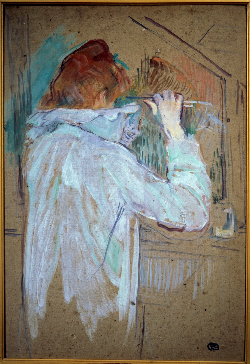 Kobieta Curling Obraz na tekturze Henri de Toulouse Lautrec (1864-1901) 1891 Ndz. 0,54x0,36 m Tuluza, musee des Beaux Arts autorstwa Henri de Toulouse Lautrec
