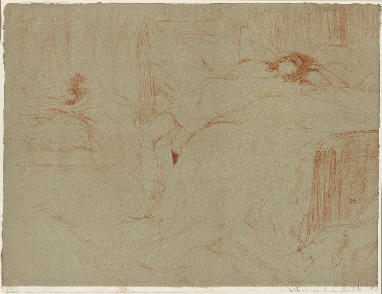 Kobieta leżąca na plecach, znużenie, tablica dziesiąta od Elles autorstwa Henri de Toulouse Lautrec