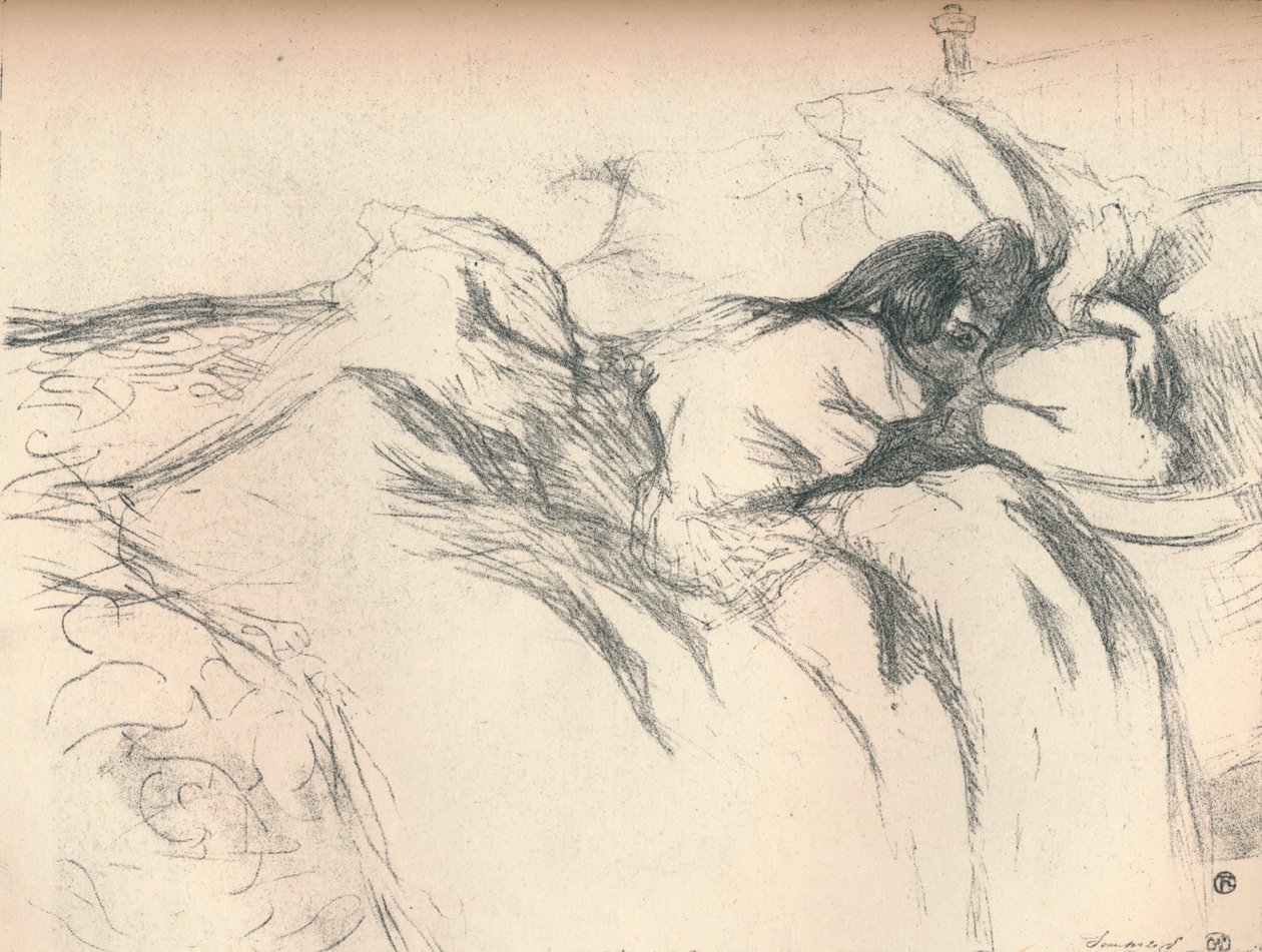 Kobieta budząca się w łóżku, 1896 autorstwa Henri de Toulouse Lautrec