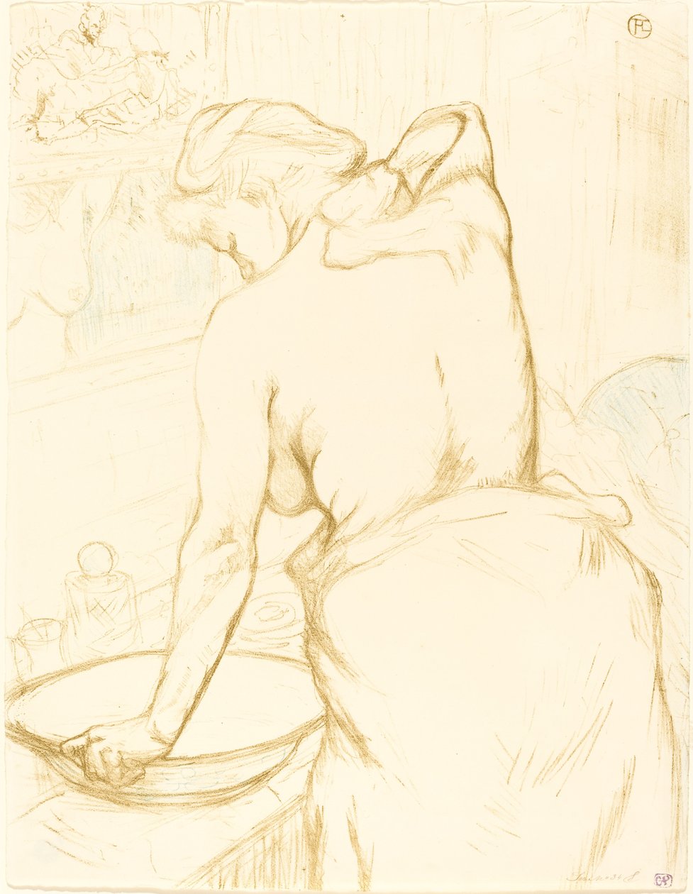 Kobieta myjąca się (Femme qui se lave) autorstwa Henri de Toulouse Lautrec