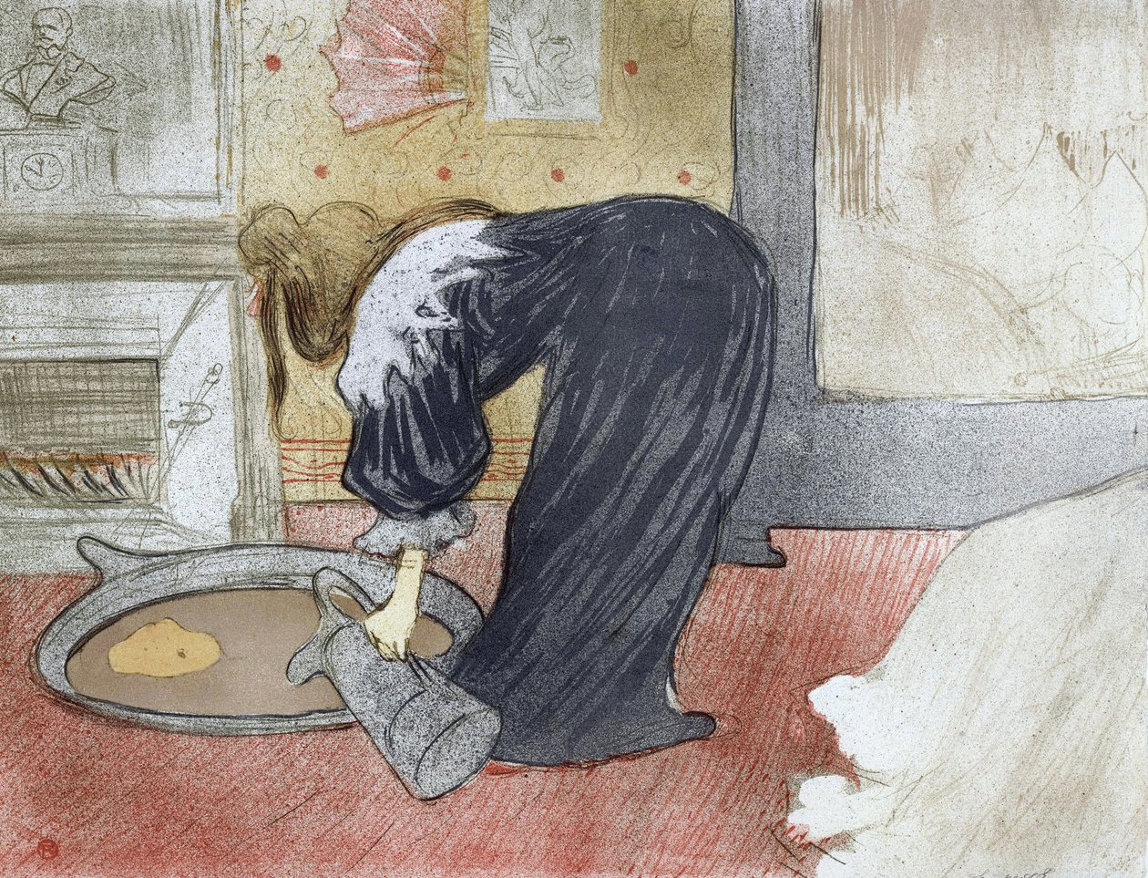 Kobieta w wannie (z apartamentu Elles) - Kobieta w wannie - Obraz Henri de Toulouse Lautrec (Toulouse-Lautrec) (1864-1901) autorstwa Henri de Toulouse Lautrec