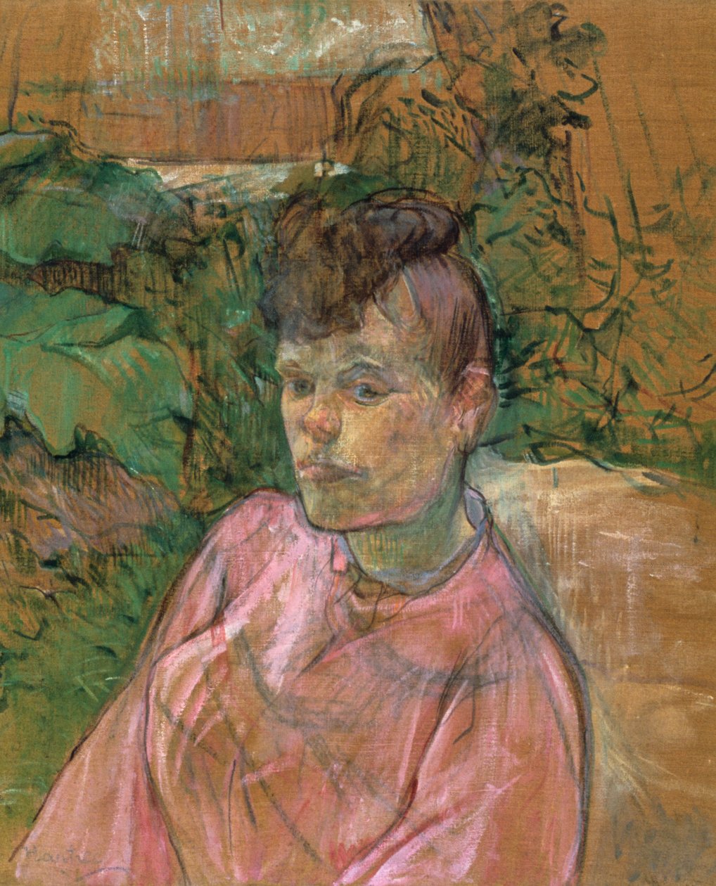 Kobieta w ogrodzie Monsieur Forest, 1889-1891 autorstwa Henri de Toulouse Lautrec