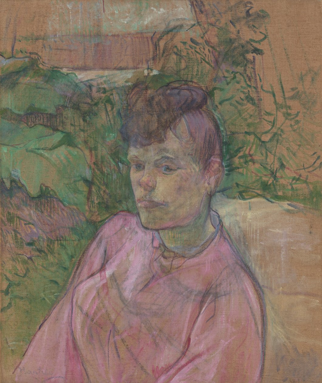 Kobieta w ogrodzie Monsieur Forest, 1889-91. autorstwa Henri de Toulouse Lautrec