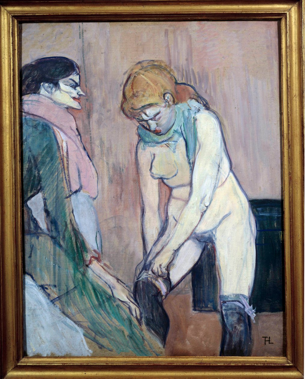 Kobieta ciągnąca pończochy lub „Kobieta domu” Obraz na tekturze Henri de Toulouse Lautrec (1864-1901) 1894 nd. 0,58x0,46m. Paryż, Muzeum Orsay autorstwa Henri de Toulouse Lautrec