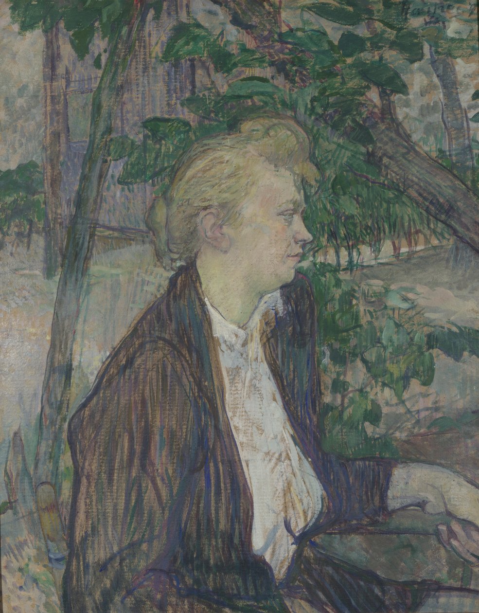 Kobieta siedząca w ogrodzie, 1891 autorstwa Henri de Toulouse Lautrec