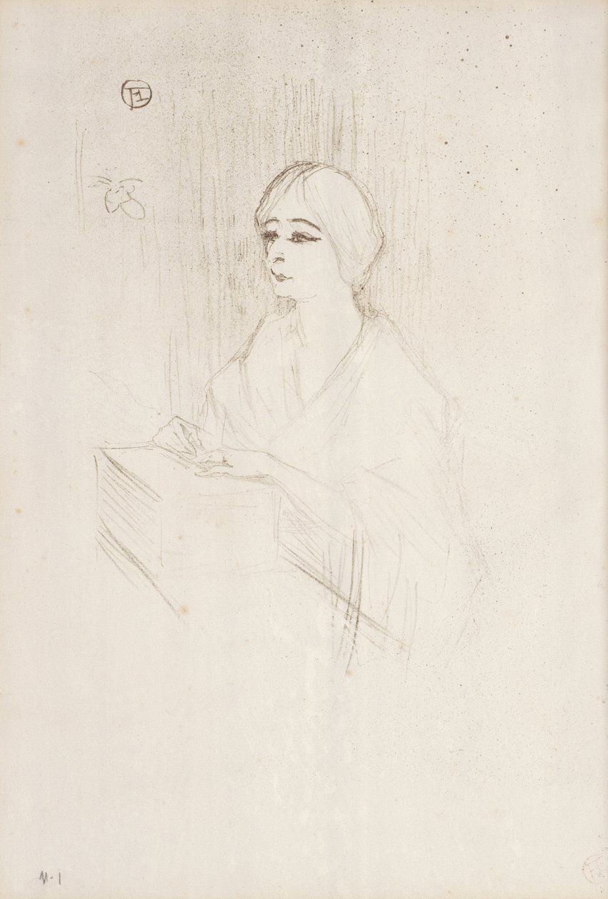 Yahne w swoim pudełku, 1895 autorstwa Henri de Toulouse Lautrec