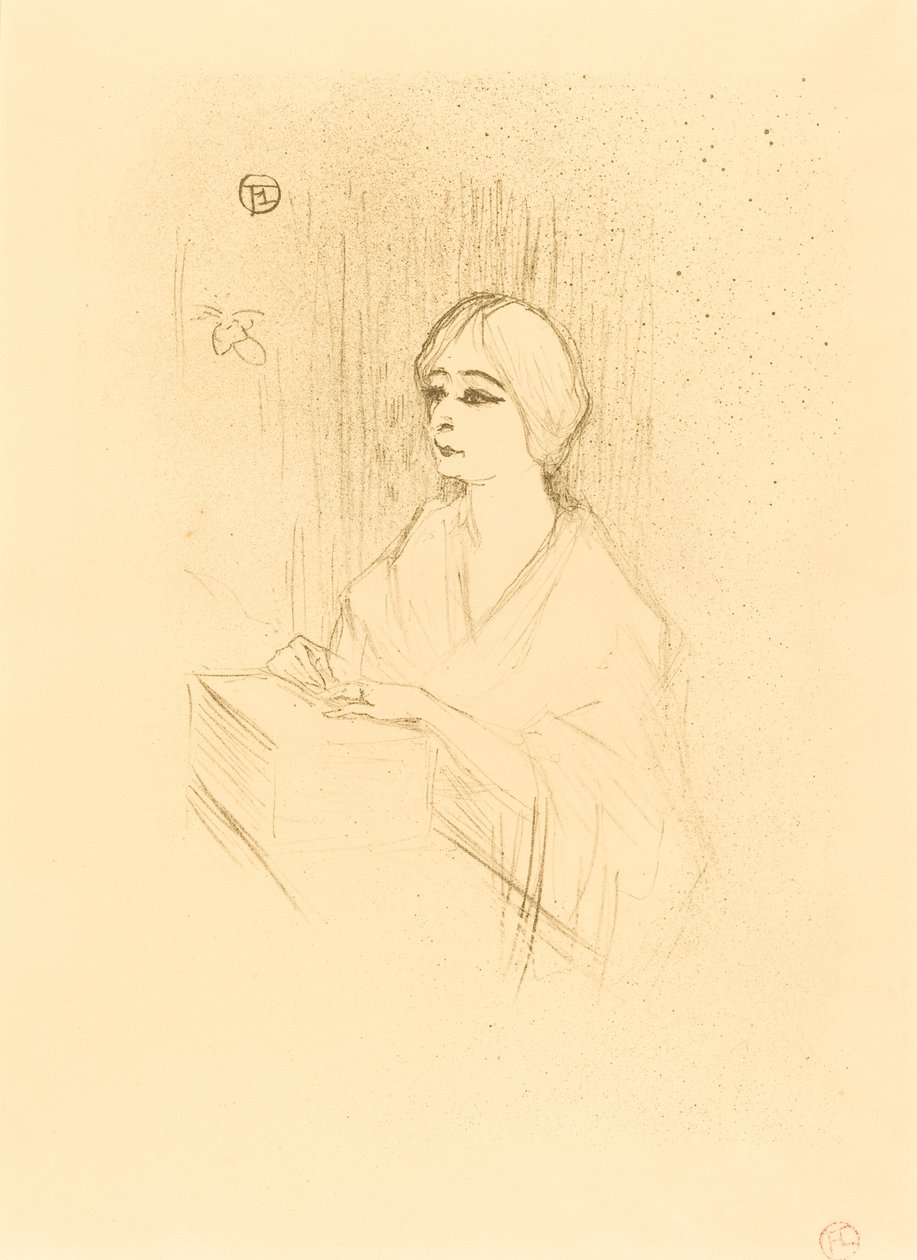 Yahne w swoim pudełku (Yahne dans sa loge) autorstwa Henri de Toulouse Lautrec