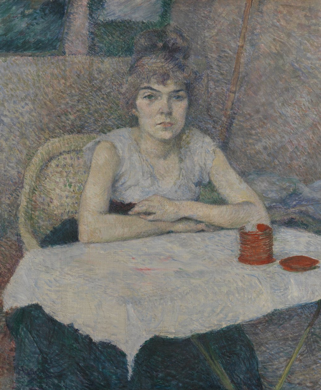 Młoda kobieta przy stole autorstwa Henri de Toulouse Lautrec