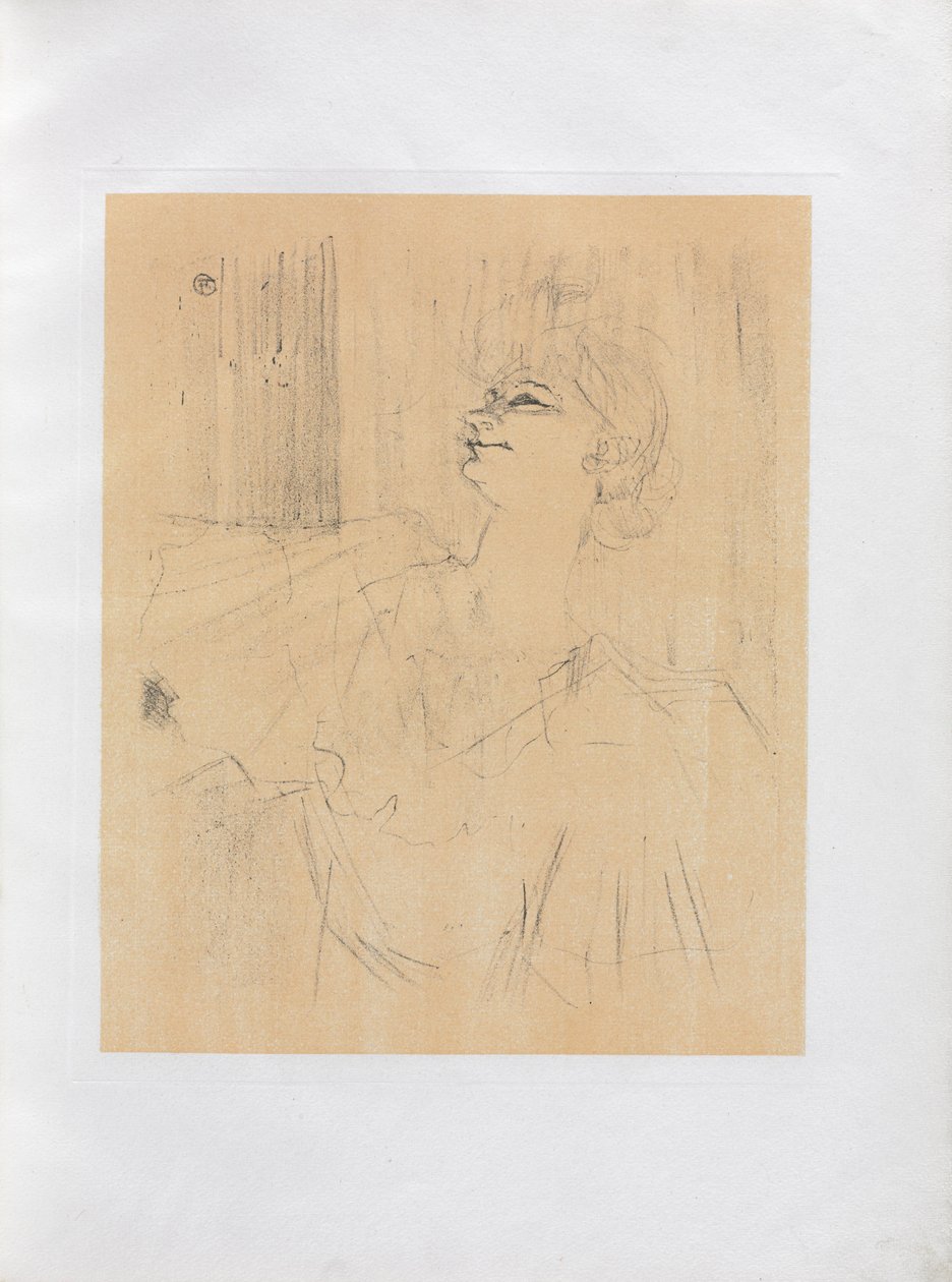Yvette Guilbert-angielska seria: Menilmontant de Bruant, 1898. autorstwa Henri de Toulouse Lautrec