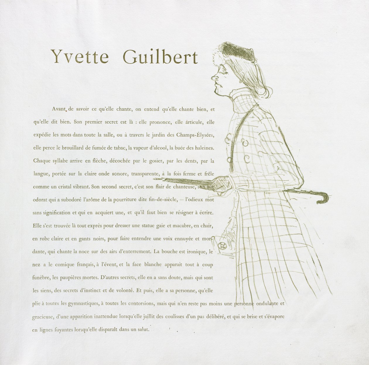 Yvette Guilbert-francuska seria: nr 1, 1894. autorstwa Henri de Toulouse Lautrec