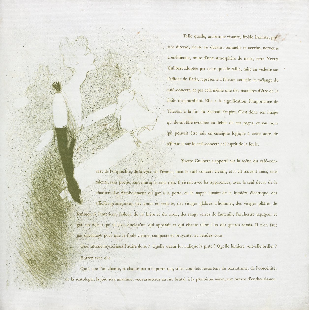 Yvette Guilbert-francuska seria: nr 2, 1894. autorstwa Henri de Toulouse Lautrec