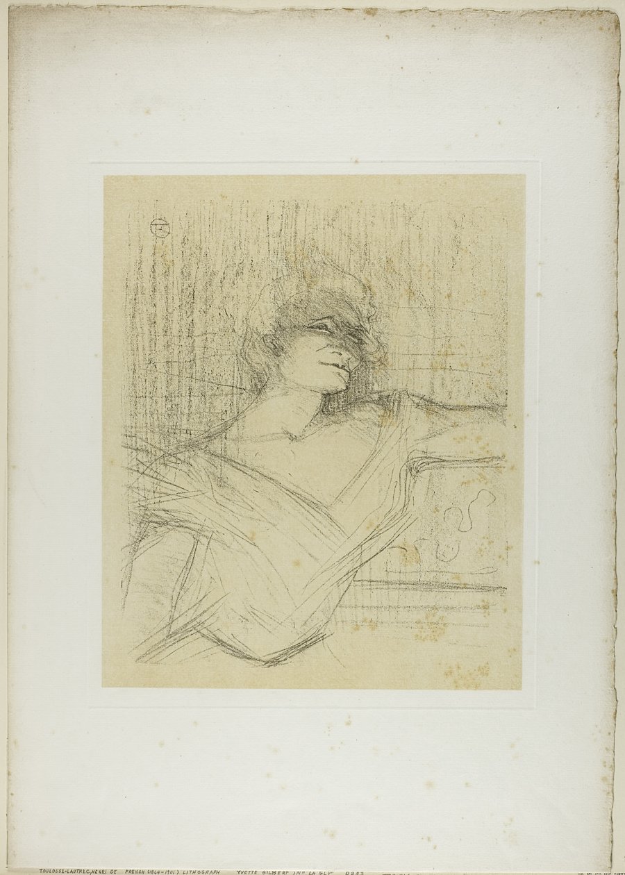 Yvette Guilbert — w kleju, od Yvette Guilbert autorstwa Henri de Toulouse Lautrec