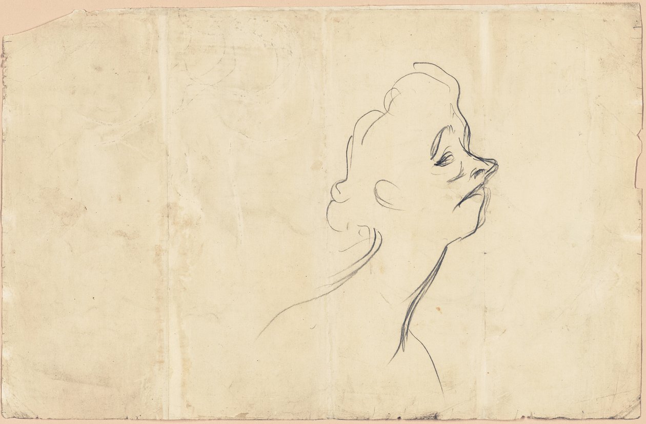Yvette Guilbert (recto) Badanie długości trzech czwartych Yvette Guilbert (verso) autorstwa Henri de Toulouse Lautrec