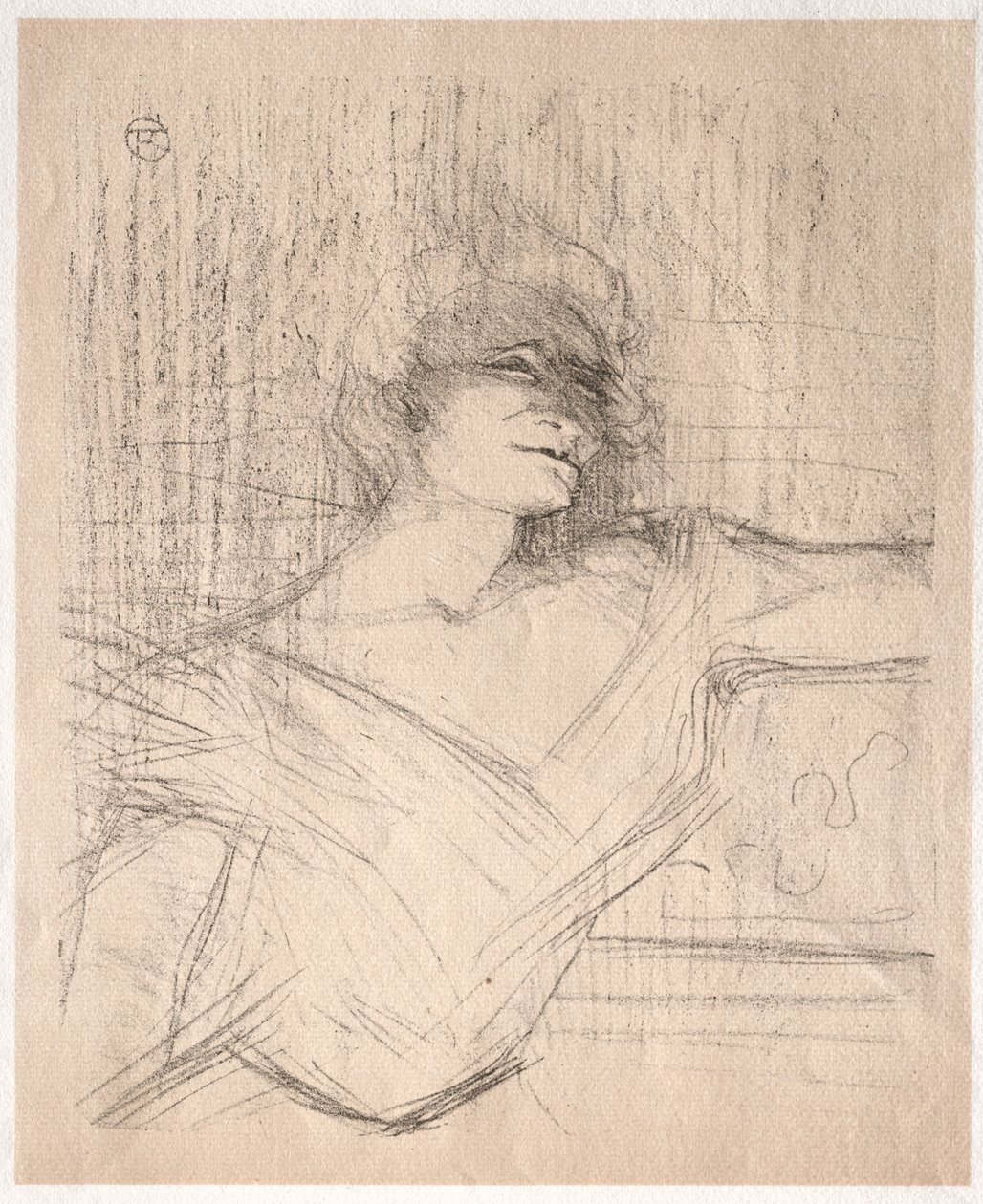 Yvette Guilbert: W kleju, 1898. autorstwa Henri de Toulouse Lautrec