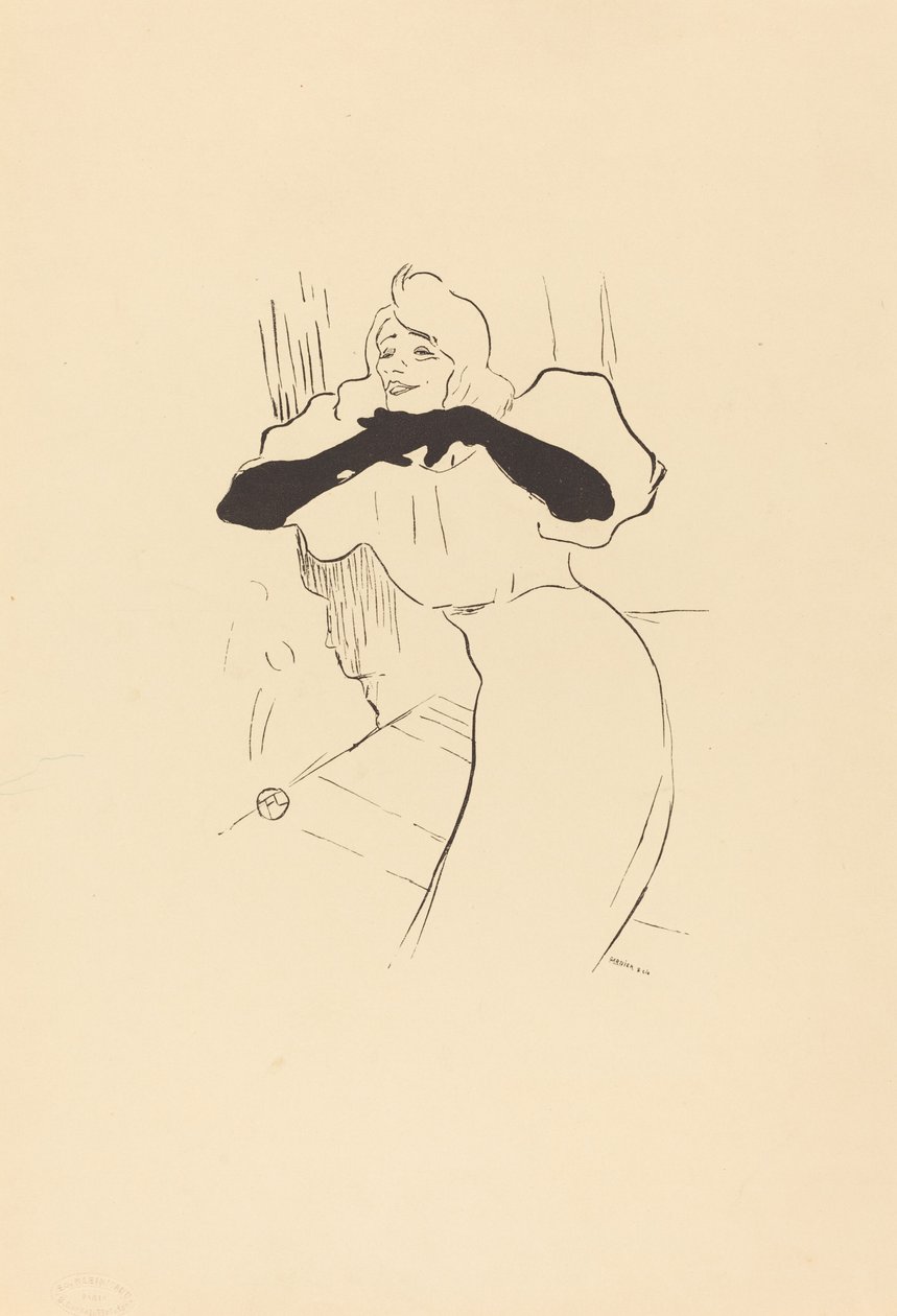 Yvette Guilbert: Wciąż, dłużej, Loo autorstwa Henri de Toulouse Lautrec