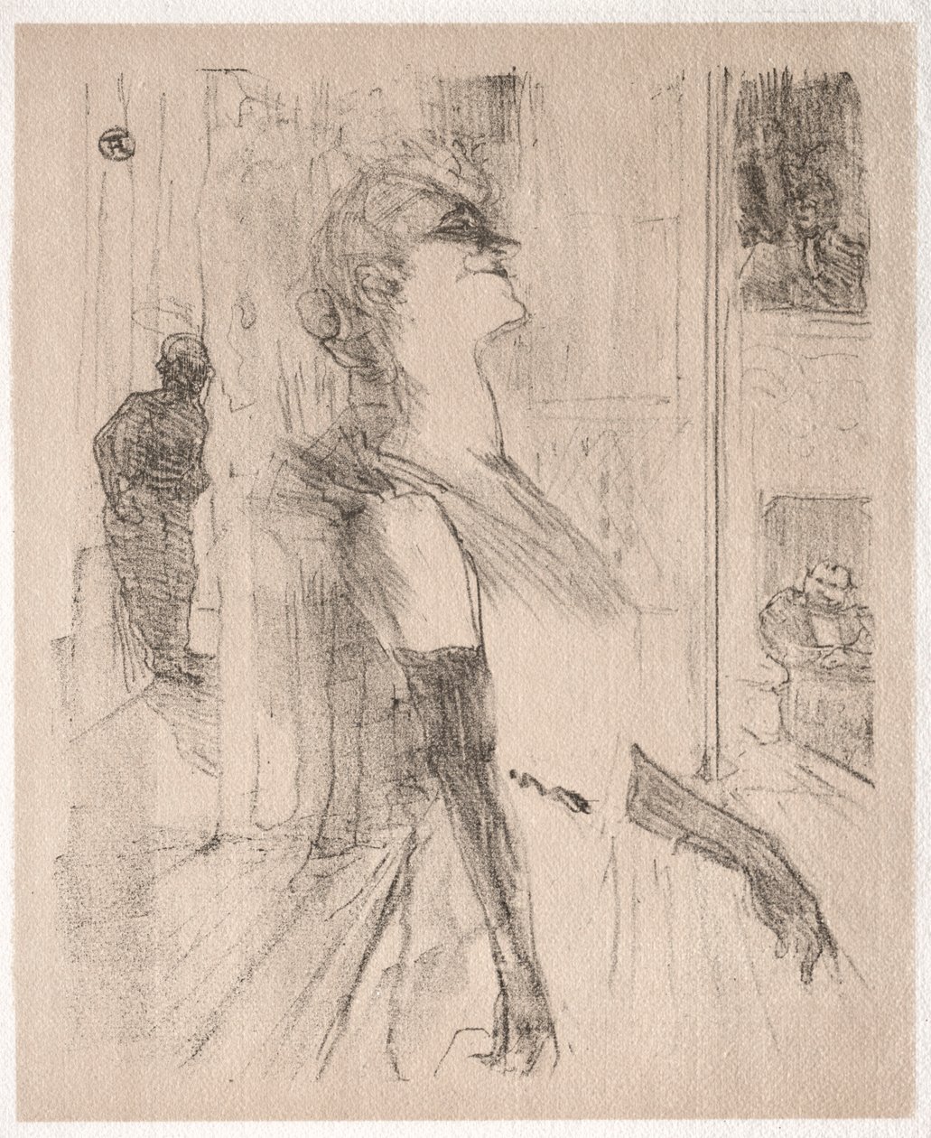 Yvette Guilbert: Na scenie, 1898. autorstwa Henri de Toulouse Lautrec