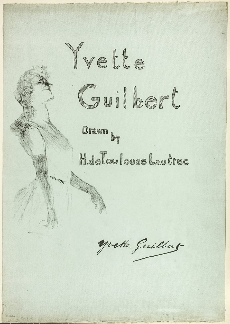 Yvette Guilbert na scenie, od Yvette Guilbert autorstwa Henri de Toulouse Lautrec