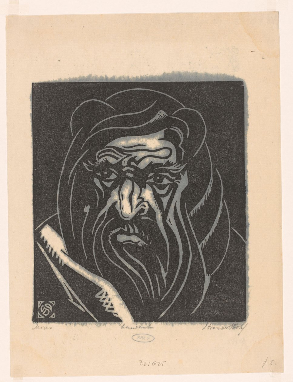 Mozes (oryginalny tytuł na obiekcie) autorstwa Henri van der Stok (signed by artist)