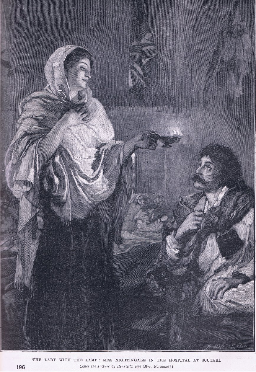 Dama z lampą: panna Nightingale w szpitalu w Soutari 1855 AD autorstwa Henrietta Rae