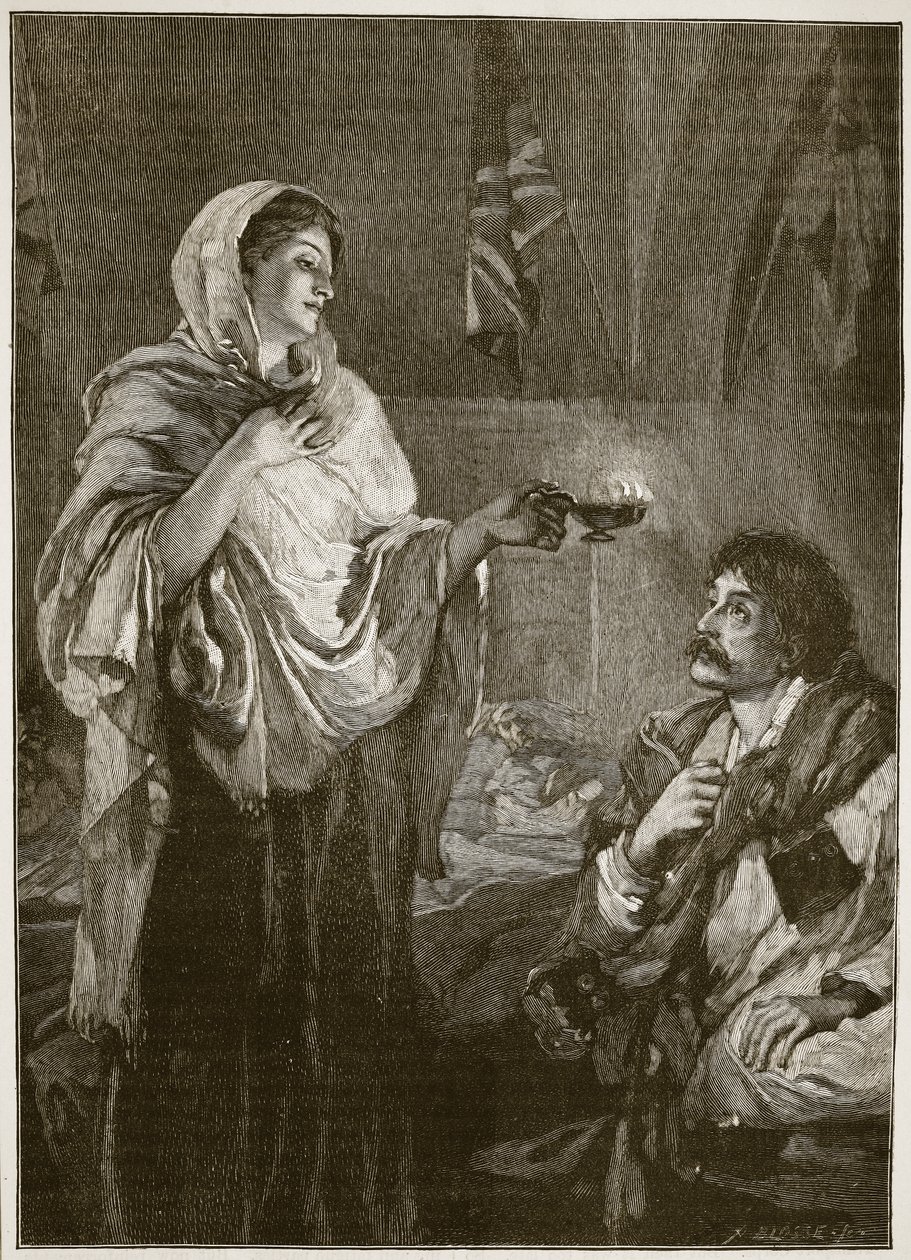 Florence Nightingale w szpitalu w Scutari, ilustracja z "Cassell