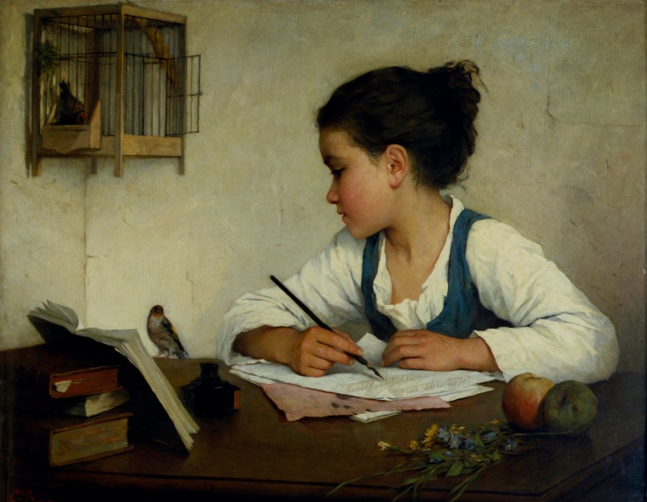 pisanie dziewczyny; Szczygieł autorstwa Henriette Browne