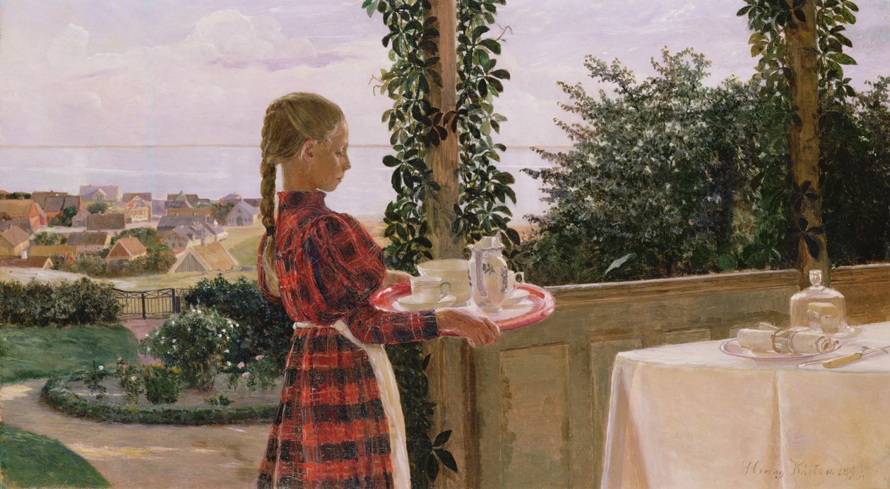 Podwieczorek na werandzie, 1899 autorstwa Henriette Elisabeth Koster Panduro