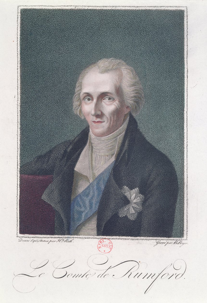 Benjamin Thompson (1753-1814) Hrabia Rumford, grawerowane przez B. Roger autorstwa Henriette Rath
