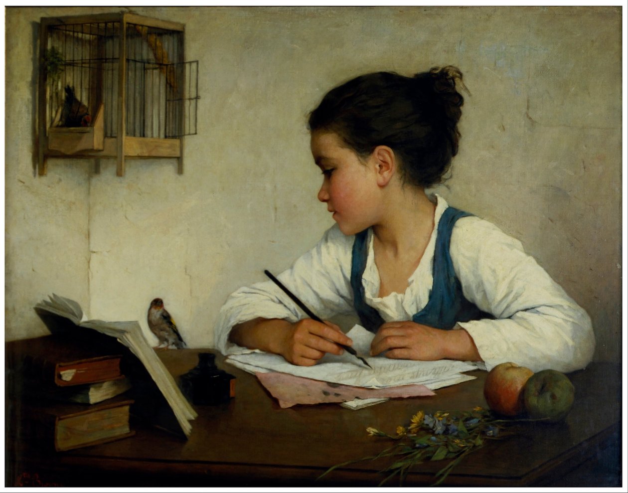 pisanie dziewczyny; Szczygieł autorstwa Henriette Browne