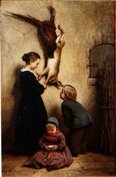 Świeża Dziczyzna (olej na płótnie) autorstwa Henriette Browne