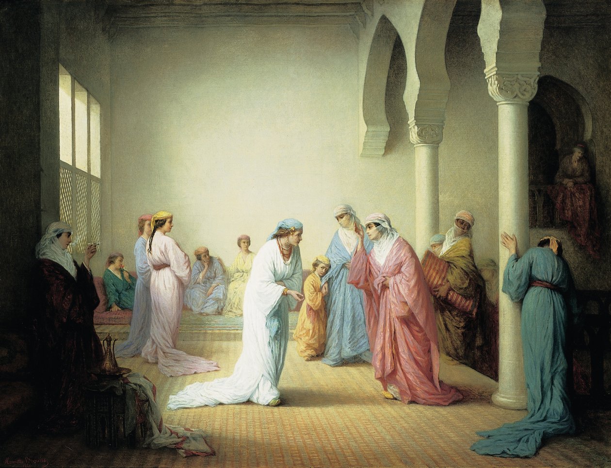 Przybycie do haremu w Konstantynopolu, 1861 autorstwa Henriette Browne