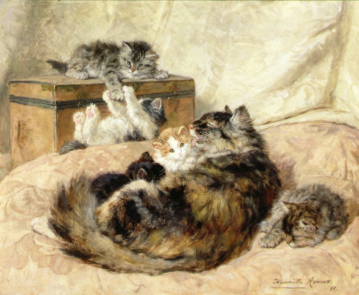 Opieka Matki autorstwa Henriëtte Ronner Knip