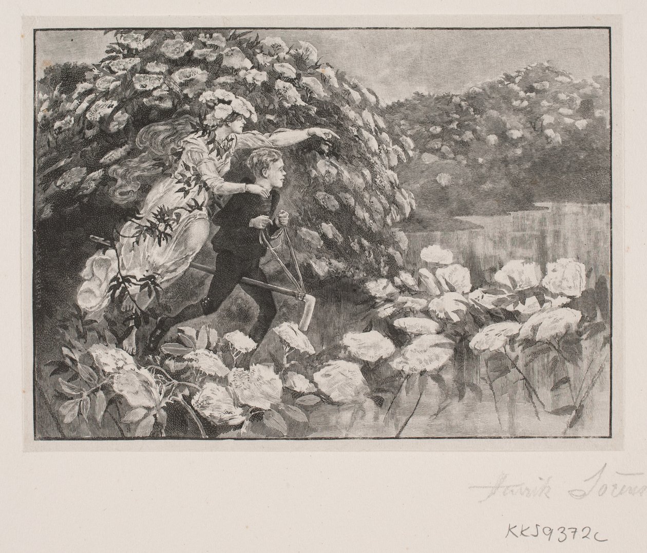 Ilustracja do H. C. Andersena: „Hyldemother” autorstwa Henrik Arnold Hamilkar Sørensen