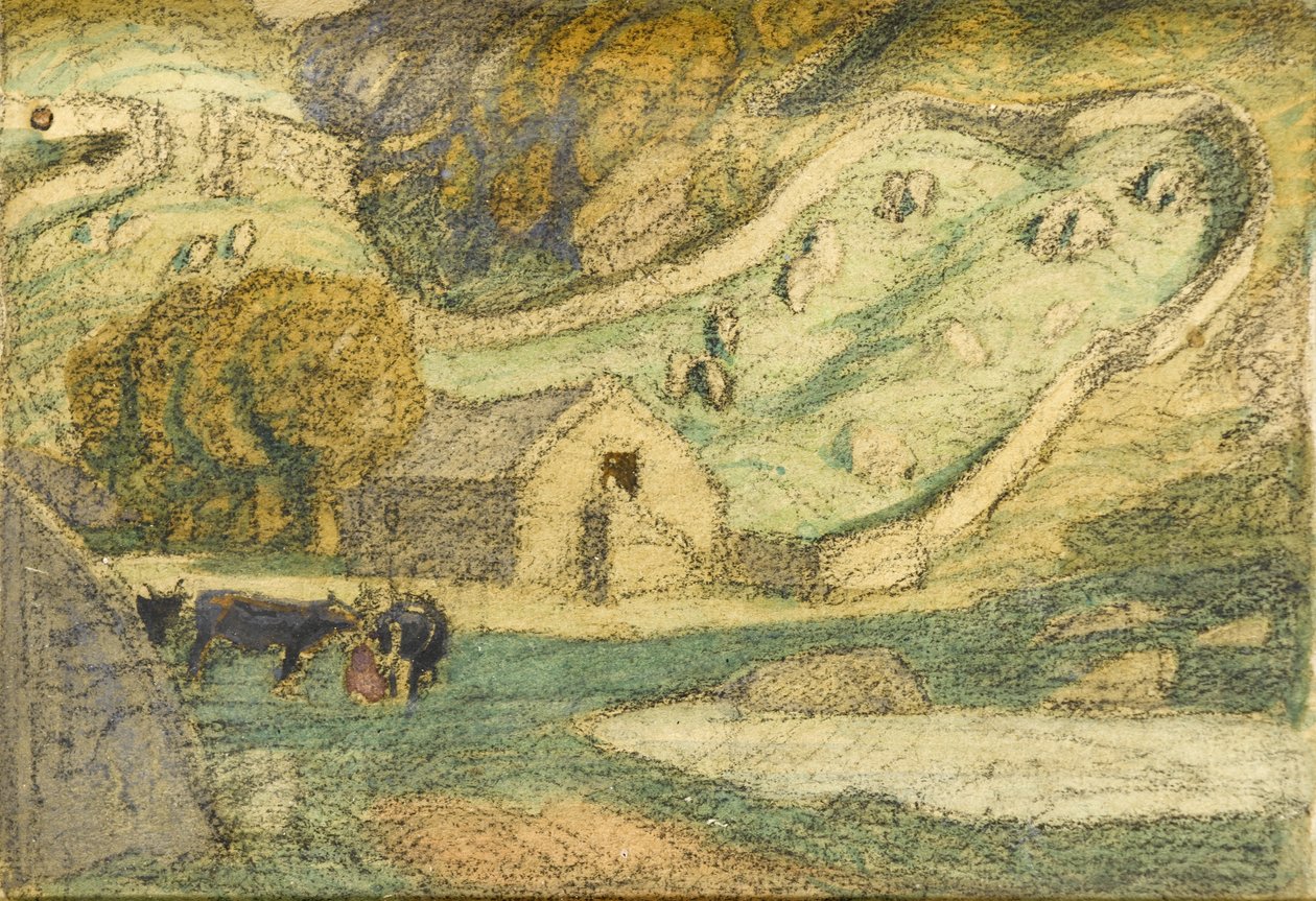 Cotswold Farm (pastel na papierze) autorstwa Henry A. Payne