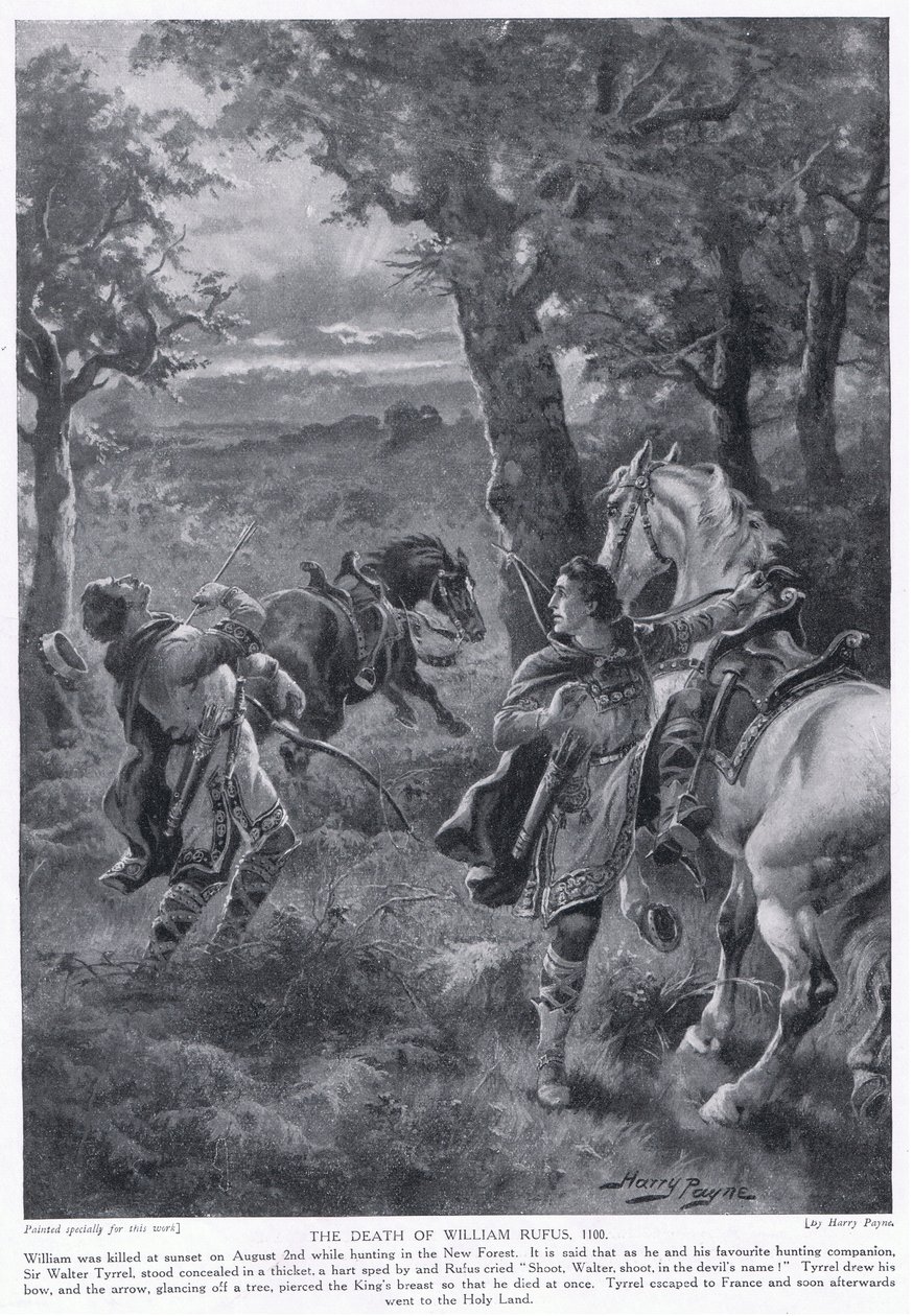 Śmierć Williama Rufusa AD 1100, 1920 autorstwa Henry A. Payne