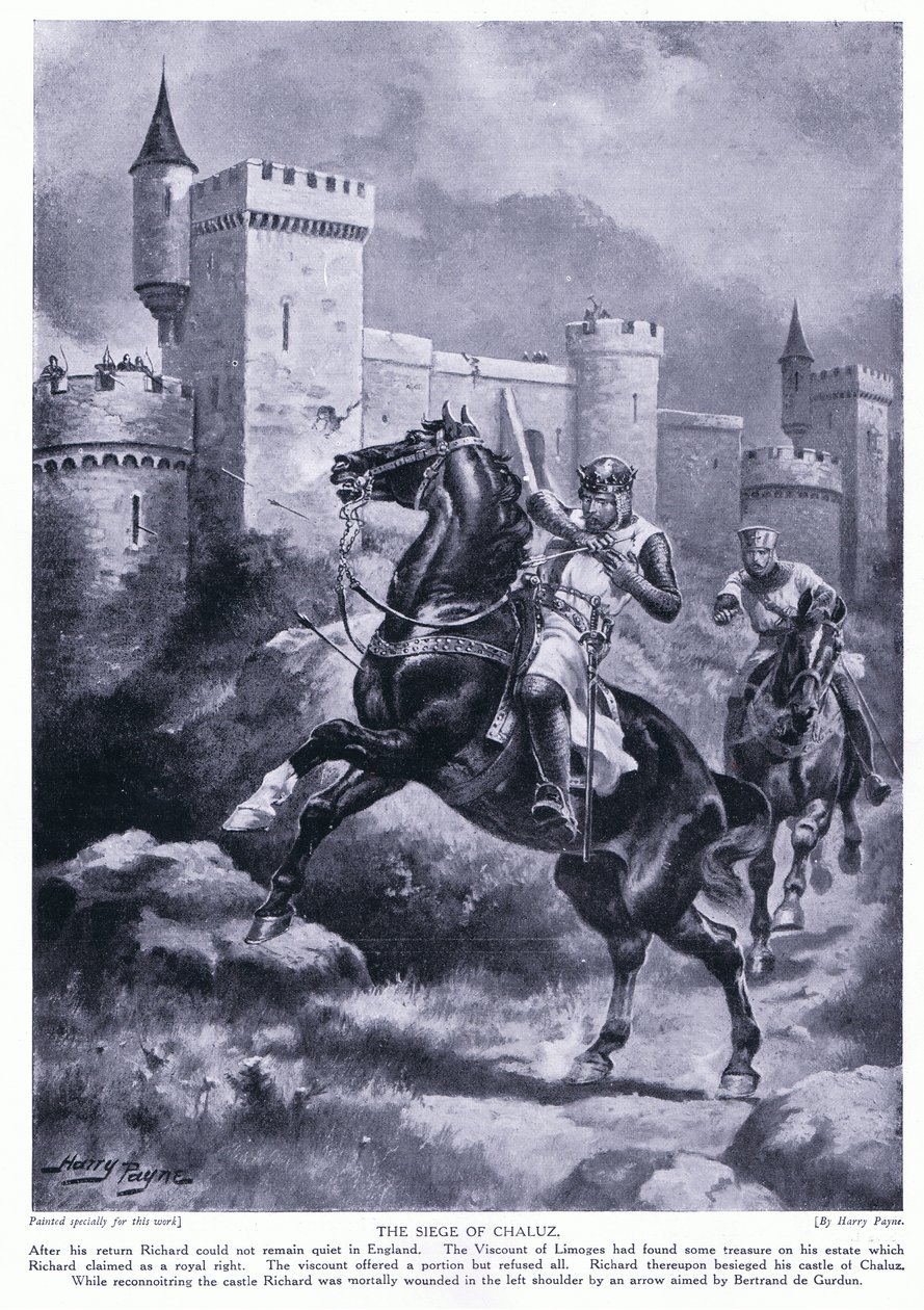 Oblężenie Chaluz (Richard I śmiertelnie ranny), lata 20. autorstwa Henry A. Payne