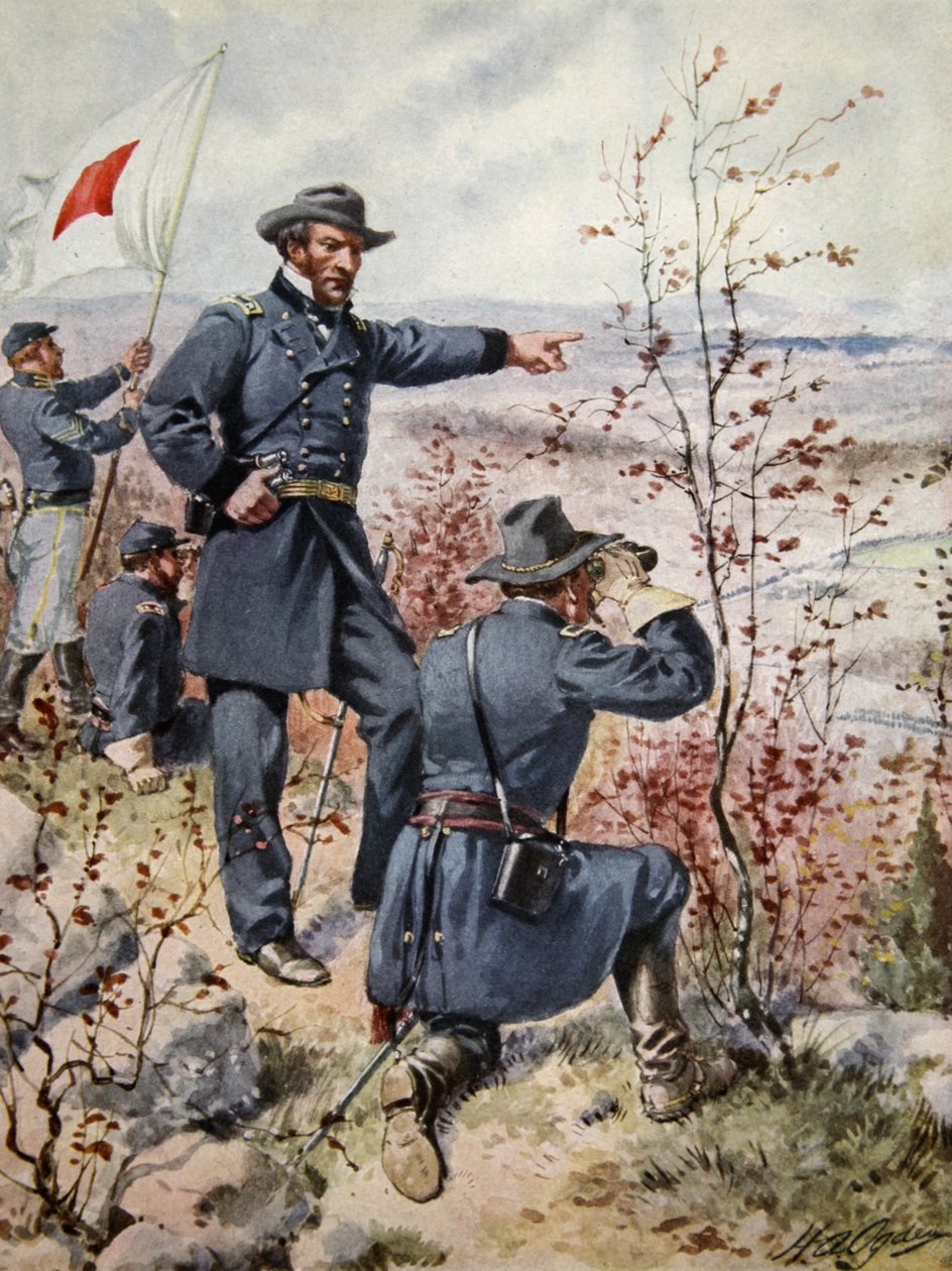 Generał Sherman pod Górą Kenesaw podczas bitwy o przełęcz Allatoona, 4 października 1864 r. autorstwa Henry Alexander Ogden