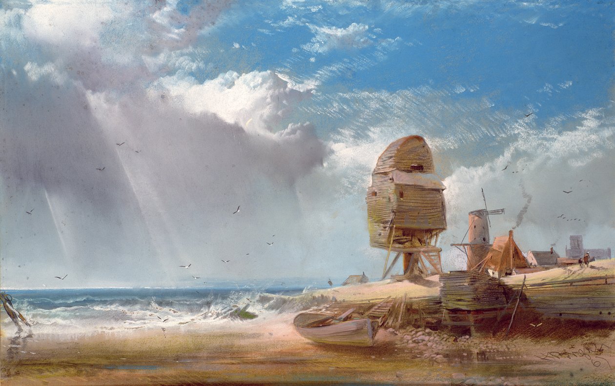 Zrujnowany młyn w pobliżu Yarmouth autorstwa Henry Bright