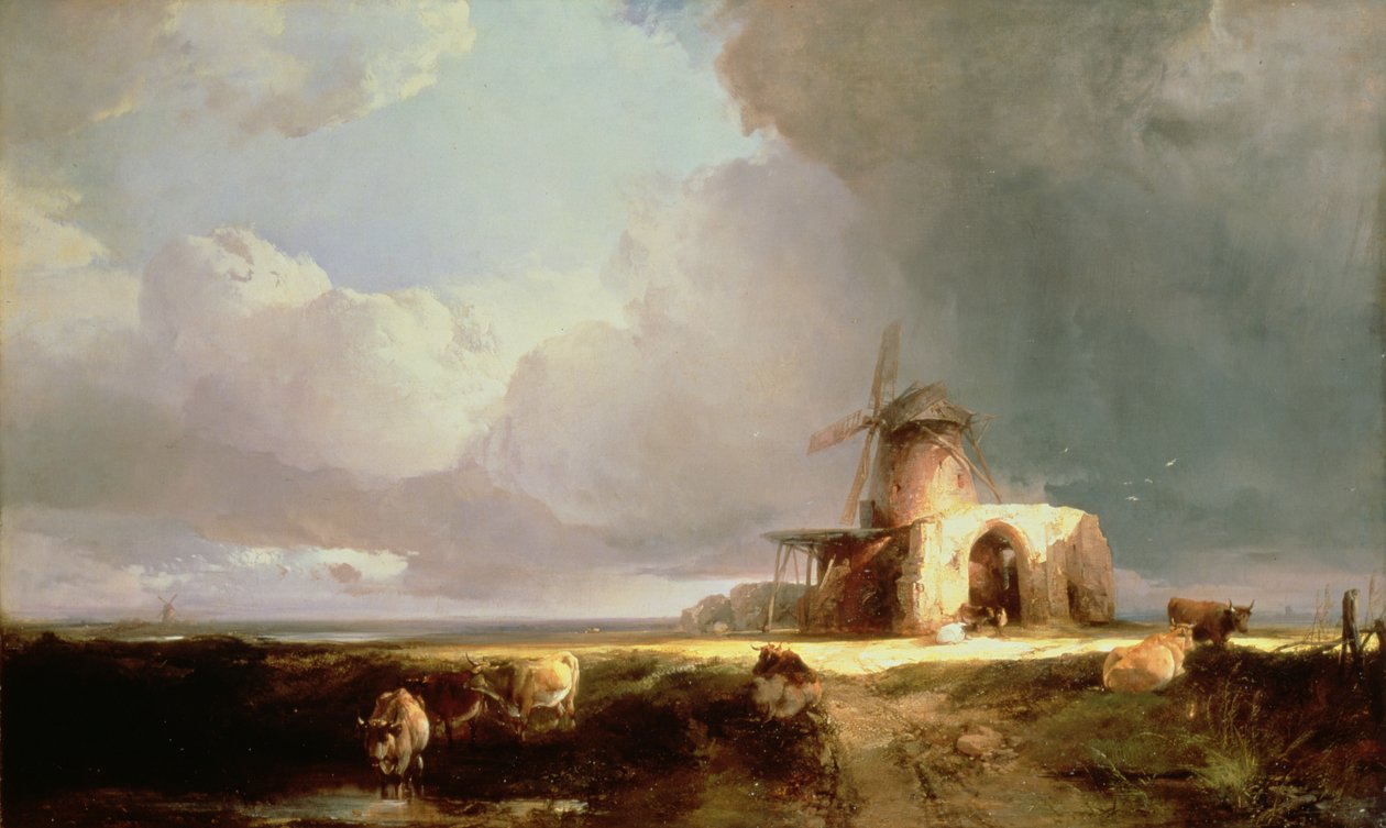 Pozostałości opactwa św. Benedykta na bagnach Norfolk, 1847 autorstwa Henry Bright