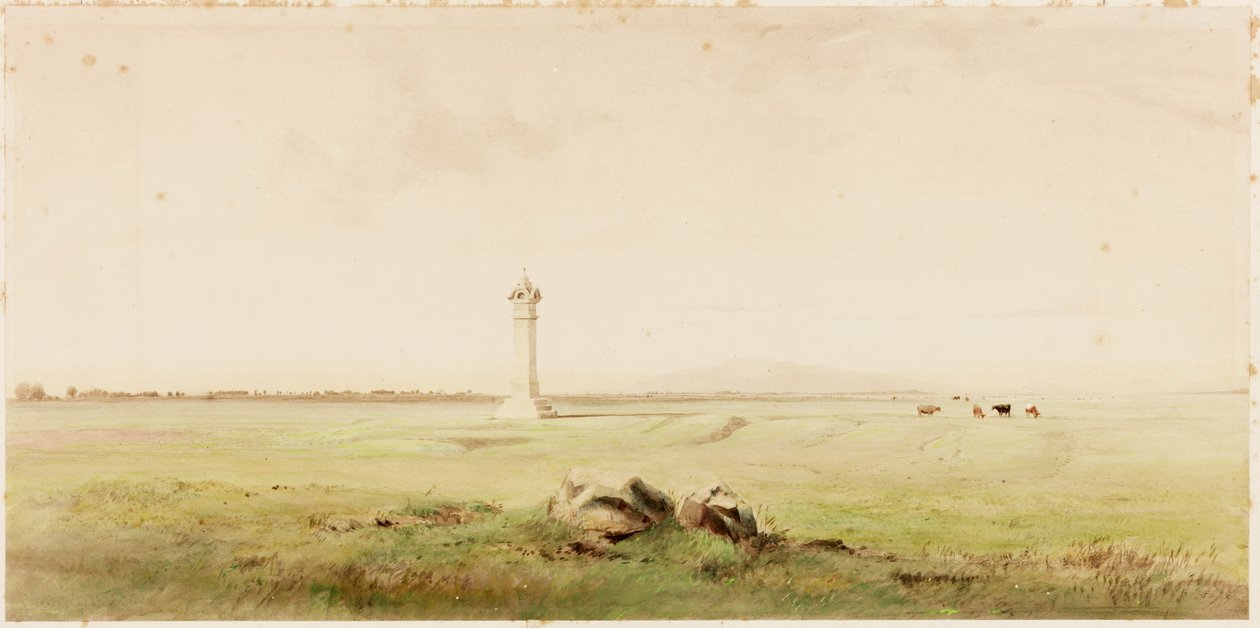 Burgh Marsh (ołówek i akwarela na papierze (naklejone na kartę)) autorstwa Henry Burdon Richardson